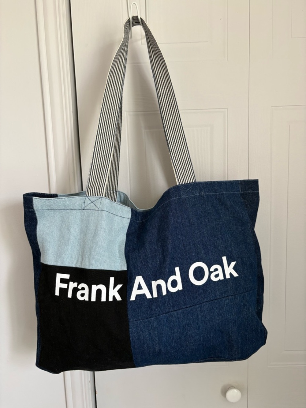 NWOT Frank & Oak Denim Colorblock Tote